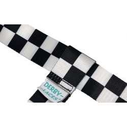 CHECKERED BLACK AND WHITE - SANGLE - DERBY LACES