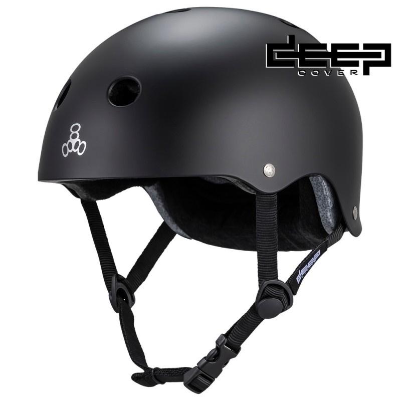 BLACK Triple Eight Deep Cover HELMET