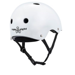 WHITE GLOSSY Triple Eight Deep Cover HELMET