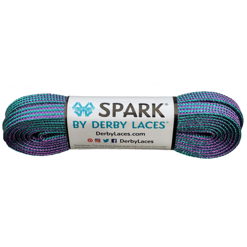 PURPLE AND TEAL STRIPE SPARK - DERBY LACES